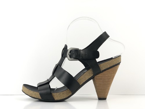 Korks By Kork-Easy Women’s Platform Sandals Size 9/40.5 Black Leather Buckle - Picture 8 of 9