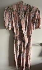 Vintage Carol Anderson Pink Floral Dress Belted 3 Button Shoulder Pads S/M USA