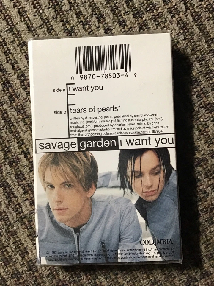 SAVAGE GARDEN I WANT YOU 1997 US CASSETTE SINGLE BRAND NEW COLUMBIA PRINT 2TRX - Image 2 of 4
