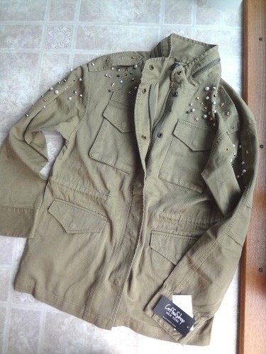 Coffee Shop Twill Bead & Stud Anorak Jacket (S) Free Shipping - Picture 10 of 12