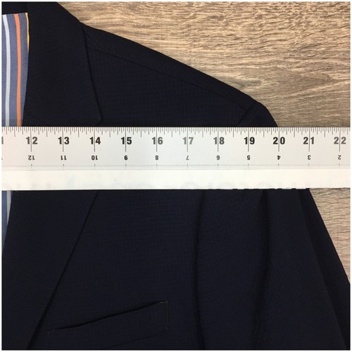 IBIZA Mens Blazer Sport Coat Casual Two Button Jacket Size 44R Blue Wool Suit - Picture 5 of 12