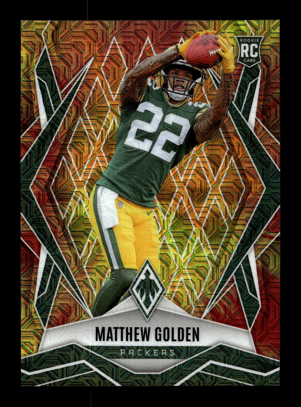 2025 Panini Phoenix Fireburst Prizm #174 Matthew Golden RC Rookie 16/350 PACKERS