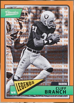 2018 Panini Classics #169 Cliff Branch Timeless Tributes Gold /99 Football NM