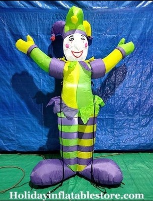 6' Air Blown Inflatable Mardi Gras Purple Jester Yard Decoration B126