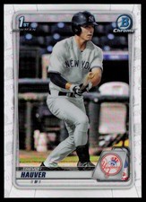 TREVOR HAUVER 2020 BOWMAN DRAFT CHROME REFRACTORS RC NEW YORK YANKEES #BD-113