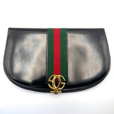 Vecchio portafoglio lungo Gucci linea Sherry in pelle verniciata nero 1836