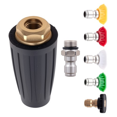 #ad 4000 PSI High Pressure Washer Nozzle Kit Turbo 5 Color Spray Nozzle Tips 1 4quot; $23.96