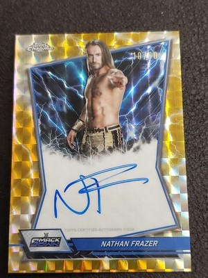 Nathan Frazer Blue Brand Auto Gold Geometric /50 2026 Topps Chrome WWE