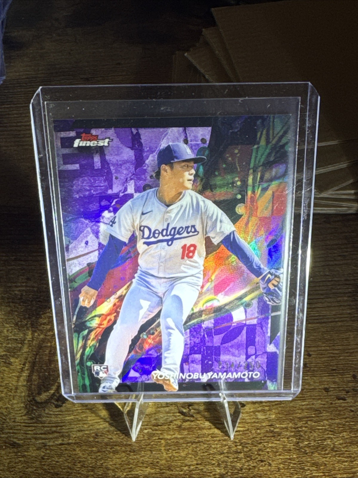 2024 Topps Finest - Common Yoshinobu Yamamoto #50 Purple Refractor /250 (RC)