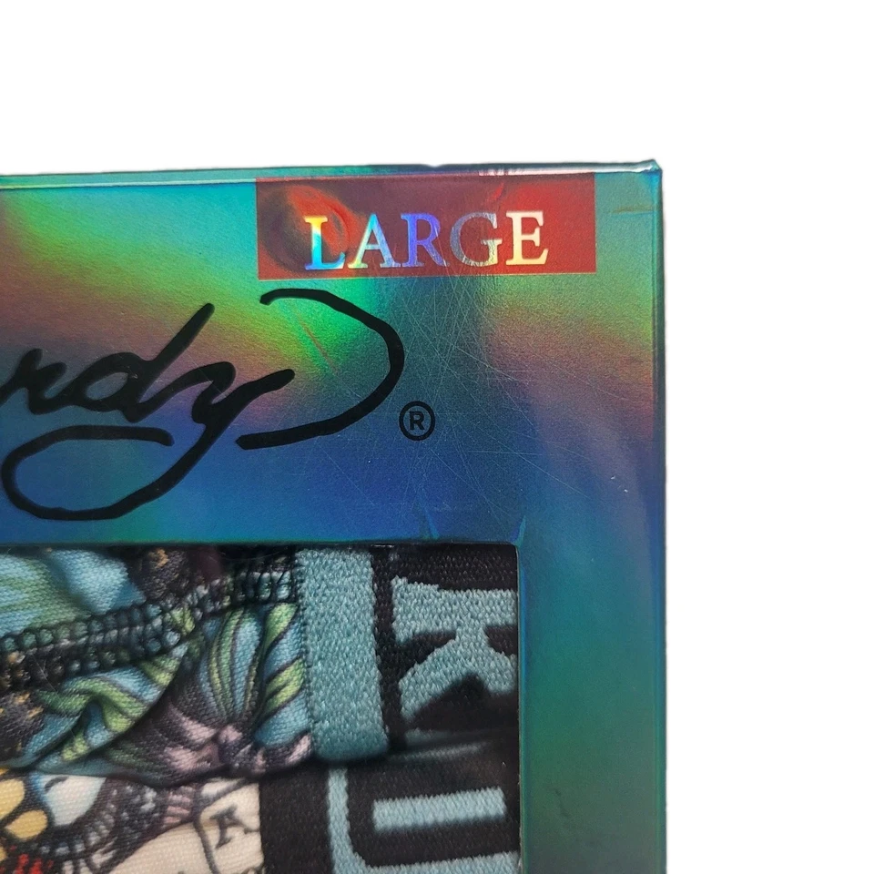 Paquete de 4 calzoncillos boxer ED HARDY Performance para hombre GRANDES multicolor tatuaje calavera vanguardista Foto 3 de 4