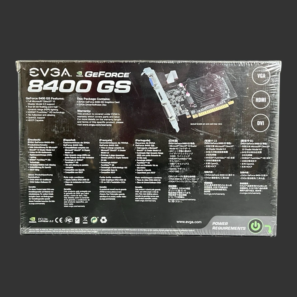 EVGA Nvidia GeForce 8400GS, 1024MB DDR3, PCI-E 2.0 Graphics Card -New Sealed Box - Image 3 of 4