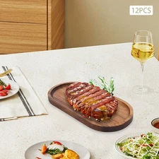12 Pcs Wood Serving Trays 10 Inch Charcuterie Boards Oval Wooden NEW