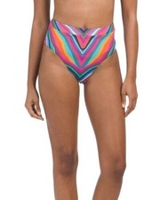 NWT Women s Trina Turk Louvre Reversible Banded High Waist Bikini Bottom Size 10