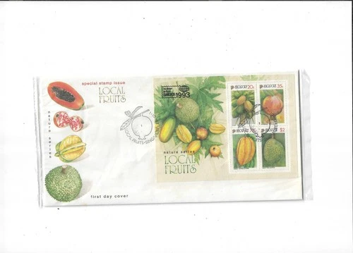 Singapore Year 1993 Local Fruits Miniature Sheet on FDC