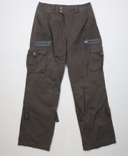 Vintage Y2K Grunge Goth Womens Medium Babydoll Baggy Strap Cargo Pants Gray