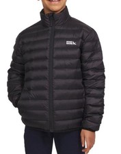 NWT Eddie Bauer Boys Packable Down Jacket Size Medium 7-8 Black Free Shipping