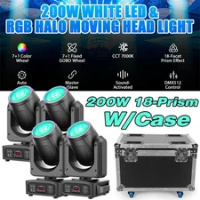 200W LED Beam Moving Head 18 Prism Gobo Stage Light DMX DJ Disco Spot Lighting