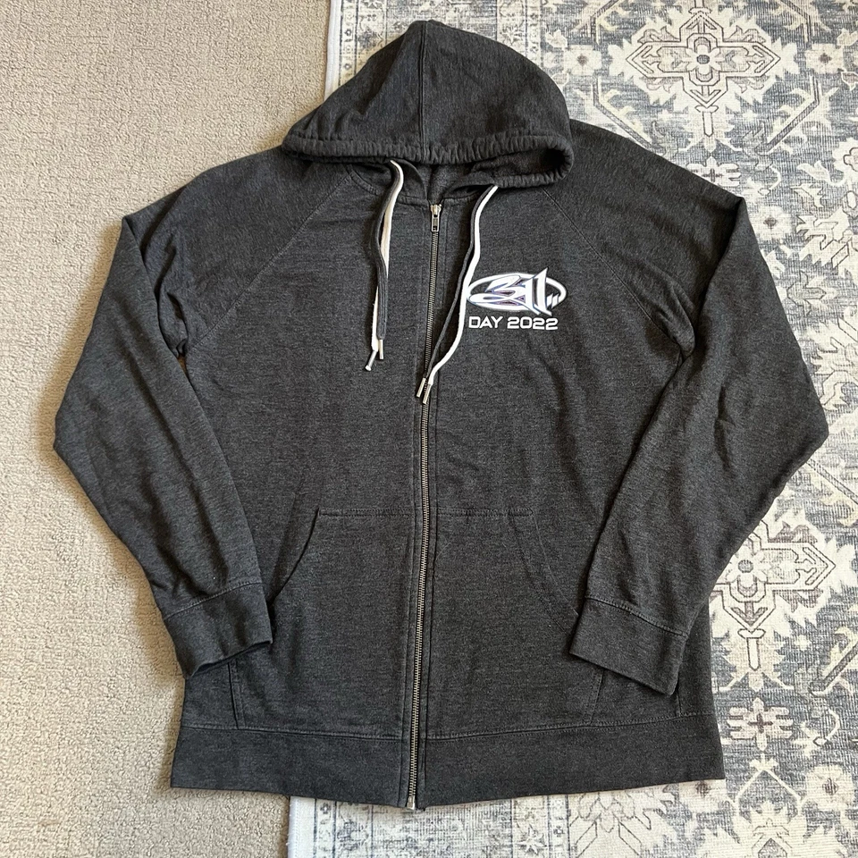 Sudadera con capucha cremallera completa 311 Day 2022 para hombre talla M gris Miles Tsang mercancía de concierto Foto 2 de 4