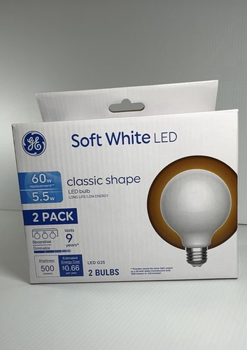 6 Light Bulbs GE Soft White LED Decorative Dimmable 500 Lumens—New in Box - Picture 2 of 7