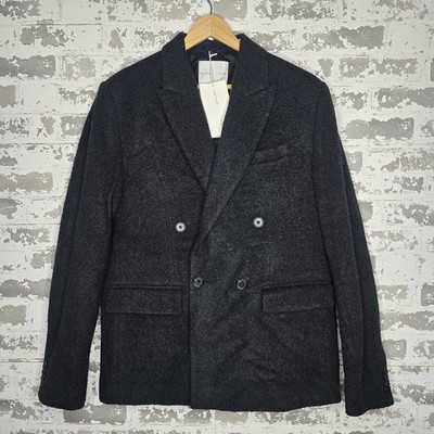 H & M Atelier 2024 Blazer Mens 36R Gray Italian Manteco Wool Blend Dbl Breasted