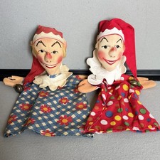 Vintage German Kersa Hand Puppet c.1960  s Good Condition Jester Clown Lot Of 2