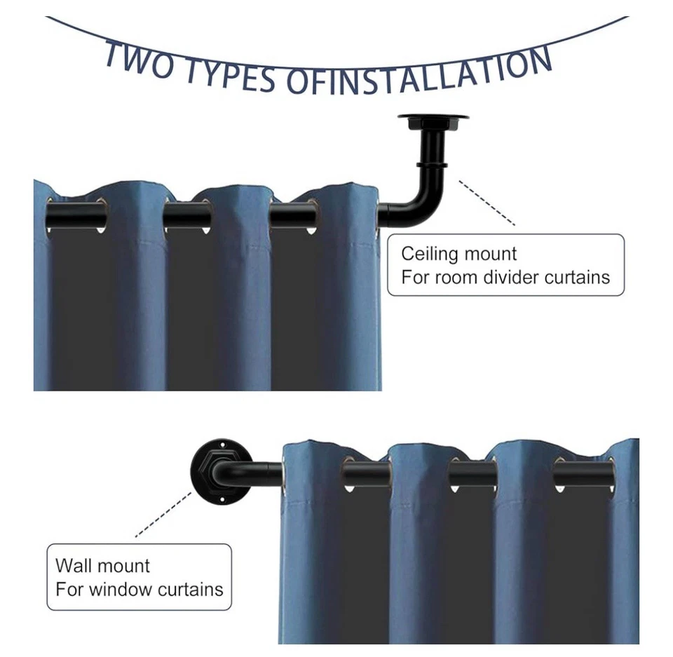 Byondeth Curtain Rod — регулируемая обертка затемнения (черная) - Изображение 4 из 4