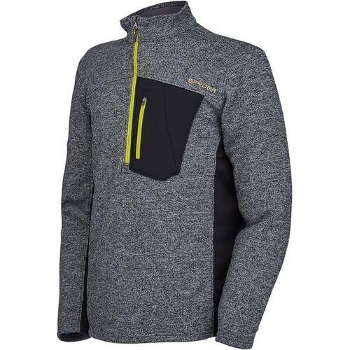 Spyder Bandit Mens 1/2 Zip Jacket Medium Pullover Sweatshirt Fleece Black Gray - Picture 3 of 6