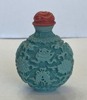 New ListingGorgeous Chinese Snuff Bottle Auspicious Symbols High Relief Dragon Lid Nr