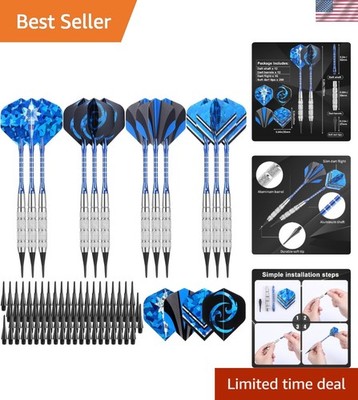 Durable 12-Piece Soft Tip Darts Set - Ideal for Electronic Boards and Parties