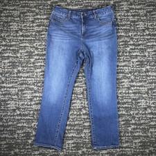 Chico's So Slimming Girlfriend Slim Leg Jeans Womens 1.5 Medium Blue Stretch