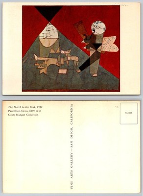 Paul Klee ''The March to the Peak'' 1922 Fine Arts Gallery Art Postcard
