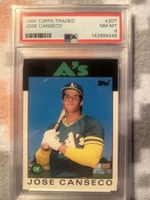 1986 TOPPS TRADED #20T JOSE CANSECO ROOKIE RC PSA 8 $$$ INVESTMENT CHEAP