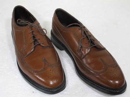 Vtg Florsheim Royal Imperial Budapester Brown Shoes 12E Longwings V Cleat 5 Nail