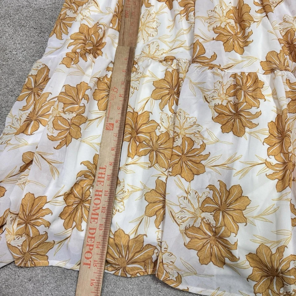 Vestido Flying Tomato Marfil Amarillo Floral Manga Larga Para Mujer Talla Pequeña’s Foto 4 de 4