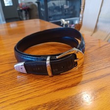 Mezlan Black Leather Belt Size 38 Made in Spain