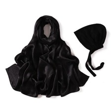 Muslim Women Chiffon Scarf Modal Inner Cap 2Pcs Scarves Turban Hijab Stole Wrap