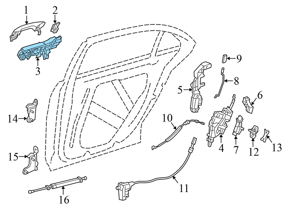 Mercedes-Benz S600 2015-2017 - Soporte de manija exterior puerta trasera izquierda Foto 4 de 4