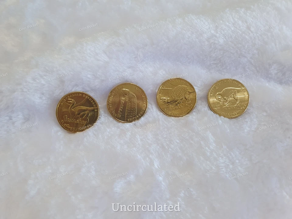 Australian Dinosaurs Set of 4 One Dollar 2022 Rare Coins Dino $1 Dinosaur - UNC - image 4 of 4