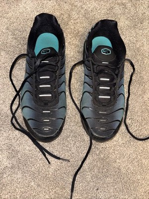Nike Air Max Plus TN Turnschuhe   schwarz/grünblau   Junior UK-Größe 6 sehr guter Zustand