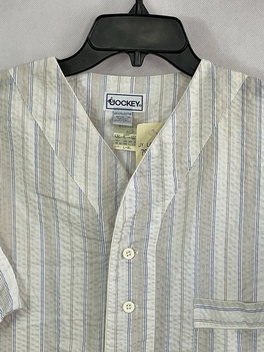 1980s Mens Nightshirt Jockey Size L/XL Short Sleeve Striped NOS - Picture 2 of 19