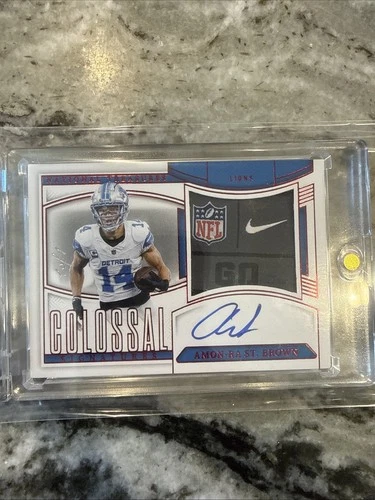 2024 Panini National Treasures - 1 Of 1 Amon-Ra St. Brown Laundry Tag  1/1 Lions