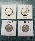 Lot of 4 Washington 1964 D Silver Quarters #CC 120