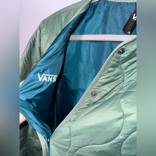 Vans Women’s Forces Oversized Long Reversible Liner Jacket - DUCK GREEN L NWOT - Picture 7 of 13