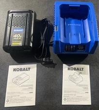 KOBALT 40V MAX BATTERY 2.0Ah KB 240-03 AND CHARGER LITHIUM ION - KRC 840-03 /NEW