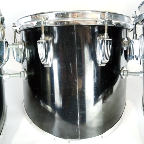 *Ludwig 12,13,14" Power Cut Monroe Marching Tenor Trio Tom Drums Black Starfire* - Picture 11 of 22