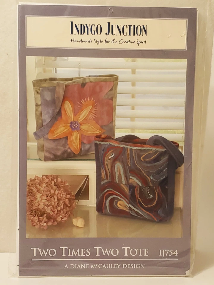 2006 Indygo Junction sewing pattern TWO TIMES TWO tote bag Diane McCauley Design - Image 2 of 4