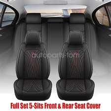 For 2007-2023 Jeep Wrangler Jk Jl Leather Seat Covers Protector 5-sits Full Set