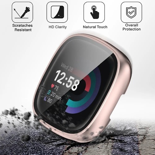Étui complet PC pour Fitbit Versa 4/Sense 2 housse de protection housse de protection d'écran pare-chocs - Photo 3 sur 24