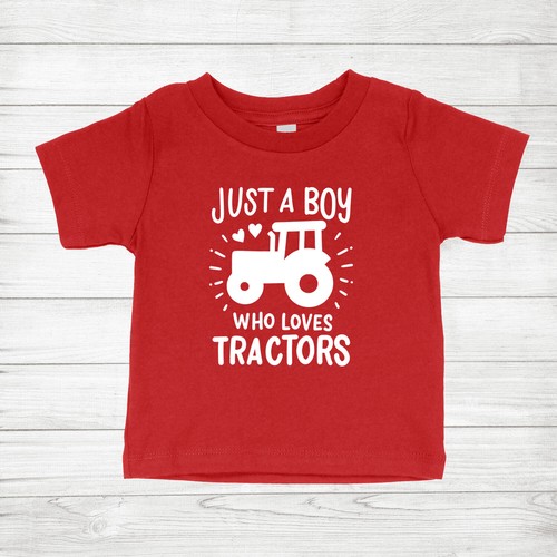 Just A Boy Who Loves Tractors Shirt Youth Birthday Tractor T-shirt Tractor Lover - Picture 11 of 16