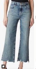 J BRAND Joan Crop Super High Rise Wide Straight Jeans-Sz 23-USA Made-New w/Tags